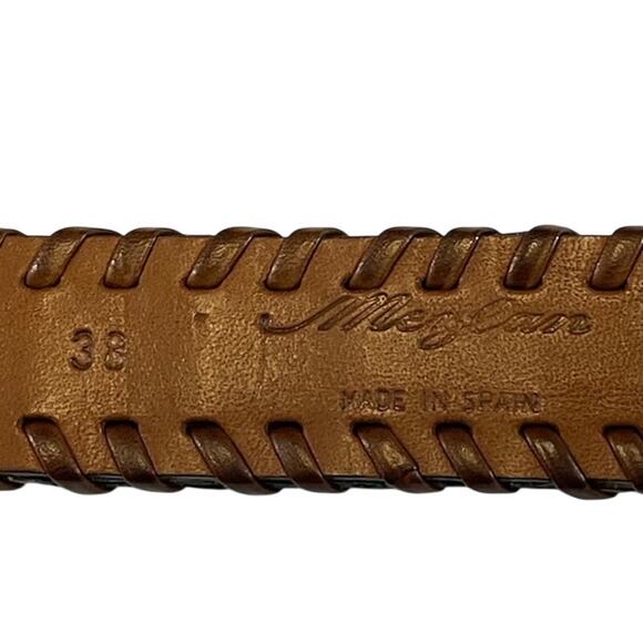 Mezlan Men's Brown Leather Lizard Skin Pattern Belt 38" - Picture 6 of 7